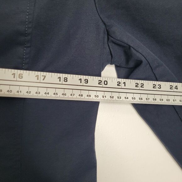 ANN TAYLOR Blue Double Breasted Trench Quiet Luxury Timeless Jacket XL - Picture 6 of 7